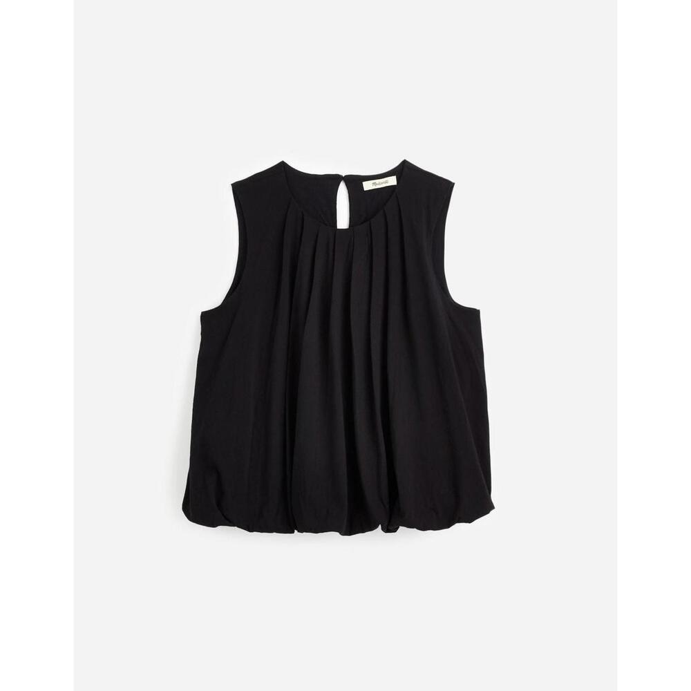 Madewell Black Pleated Sleeveless Tank Top - Picture 4 of 6